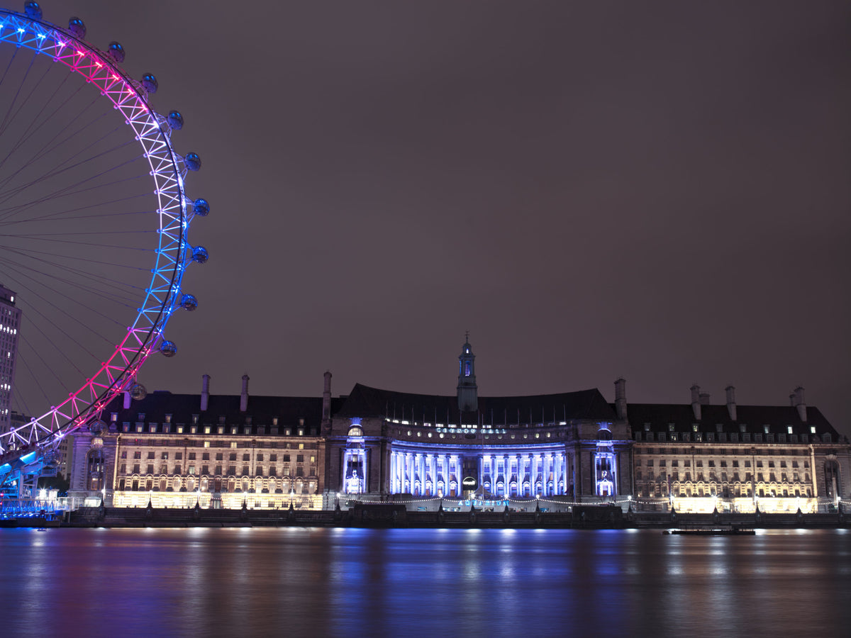 London Night Glow: Embankment Reflections Wall Mural in your room