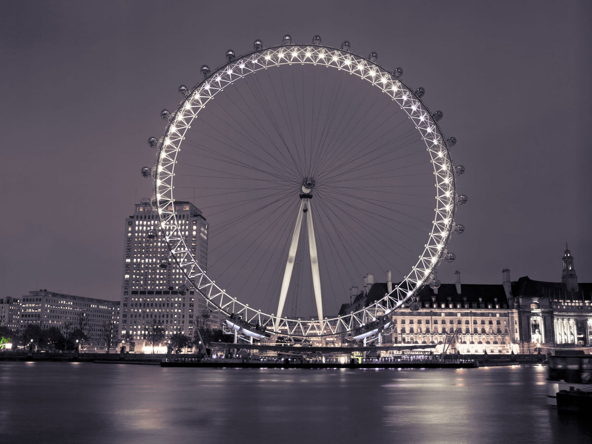London Eye: Midnight Radiance Wall Mural in your room — zoomed
