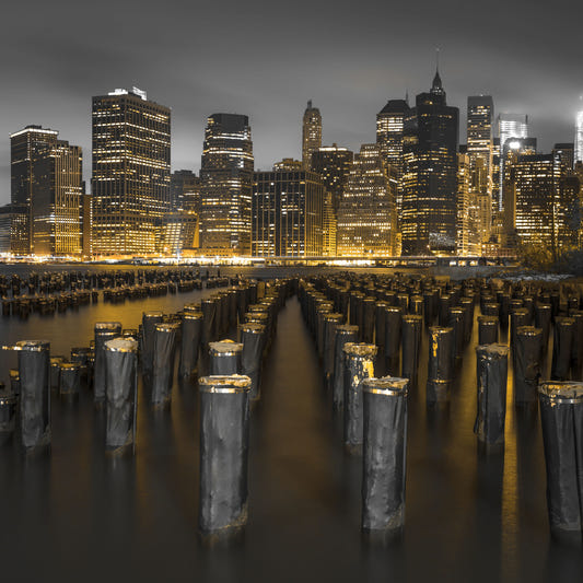 Golden Skyline Contrast Wall Mural