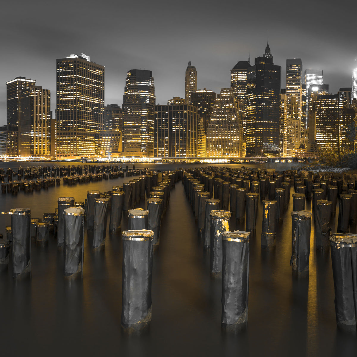 Golden Skyline Contrast Wall Mural in your room