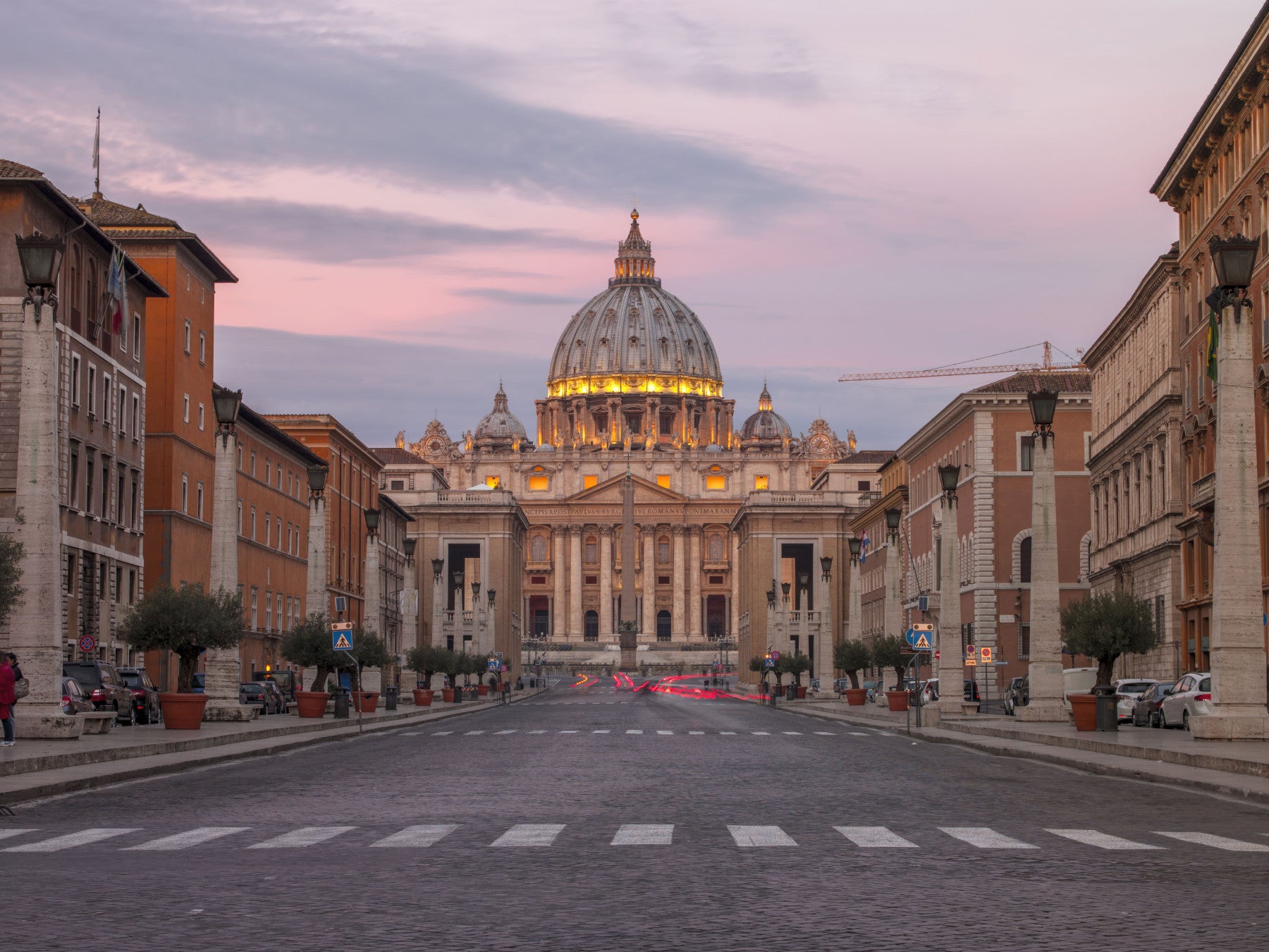 Toward the basilica, Twilight Grandeur wall mural opens a living room outlook