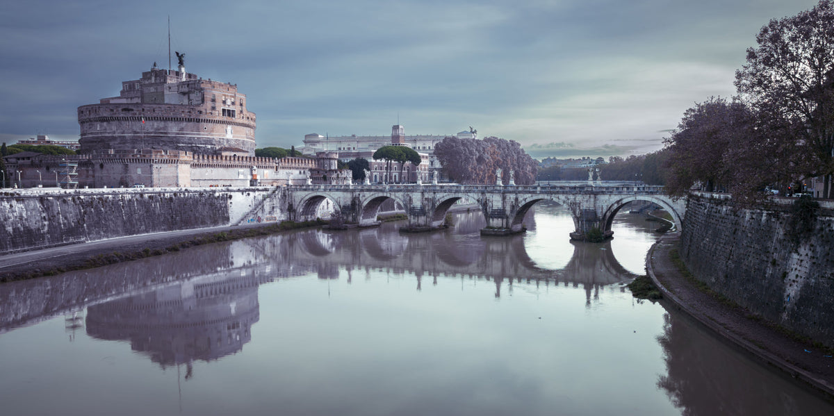 Roman Reflection: Castel Sant'Angelo's Grandeur Wall Mural in your room