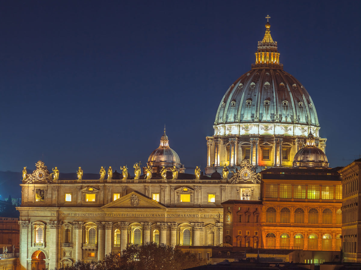 Vatican Night: Illuminated Majesty Wall Mural in your room — zoomed