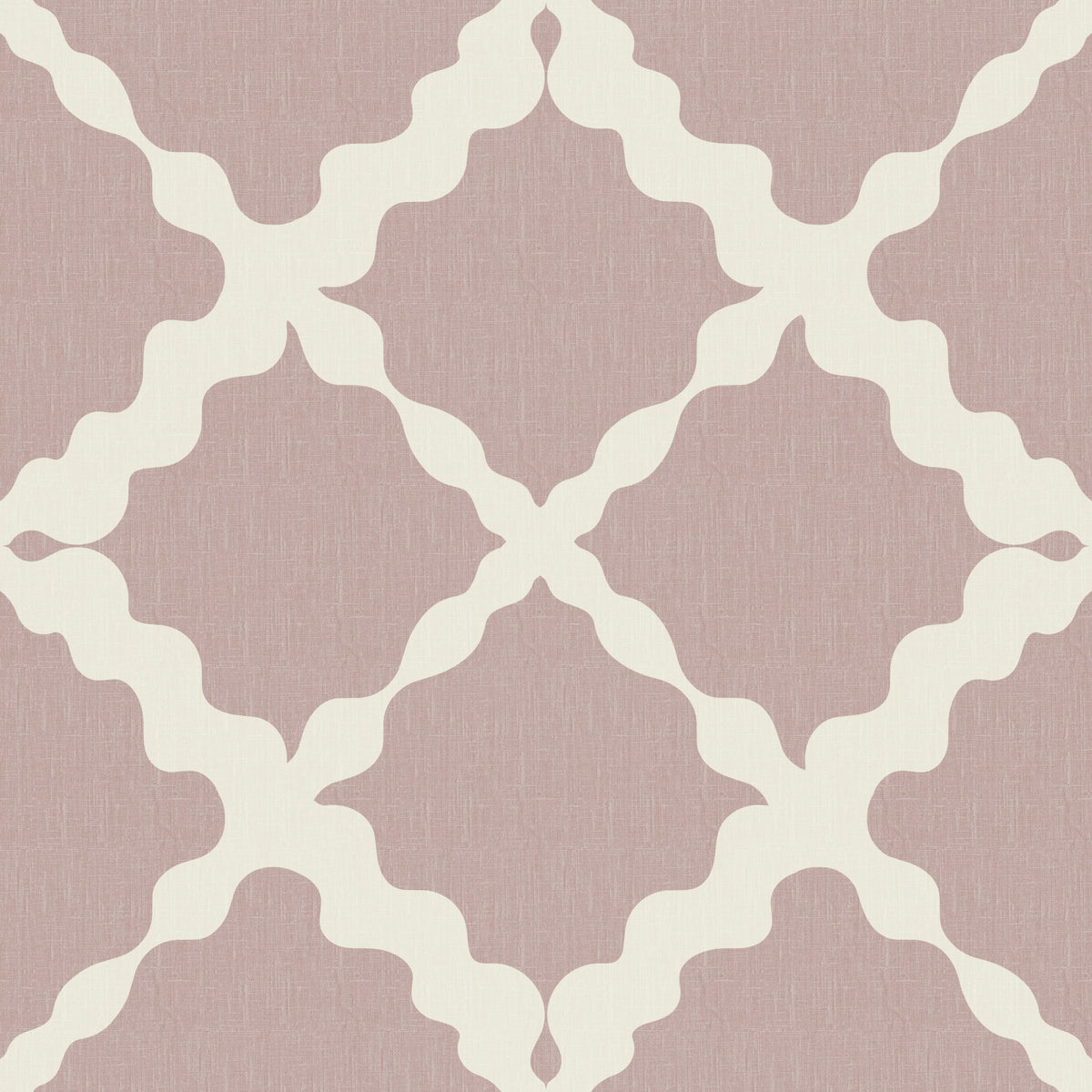 Textured Lattice Trellis Geometric Dusty Rose Minimalist Modern Wallpaper⁠ in your room — zoomed