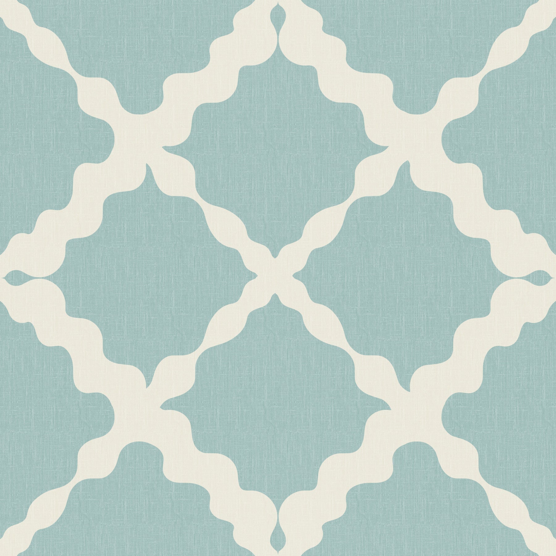 Dining room interiors shine alongside our textured lattice geometric wallpaper installation