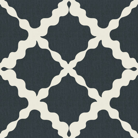 Textured Lattice Trellis Geometric Charcoal Minimalist Modern Wallpaper⁠