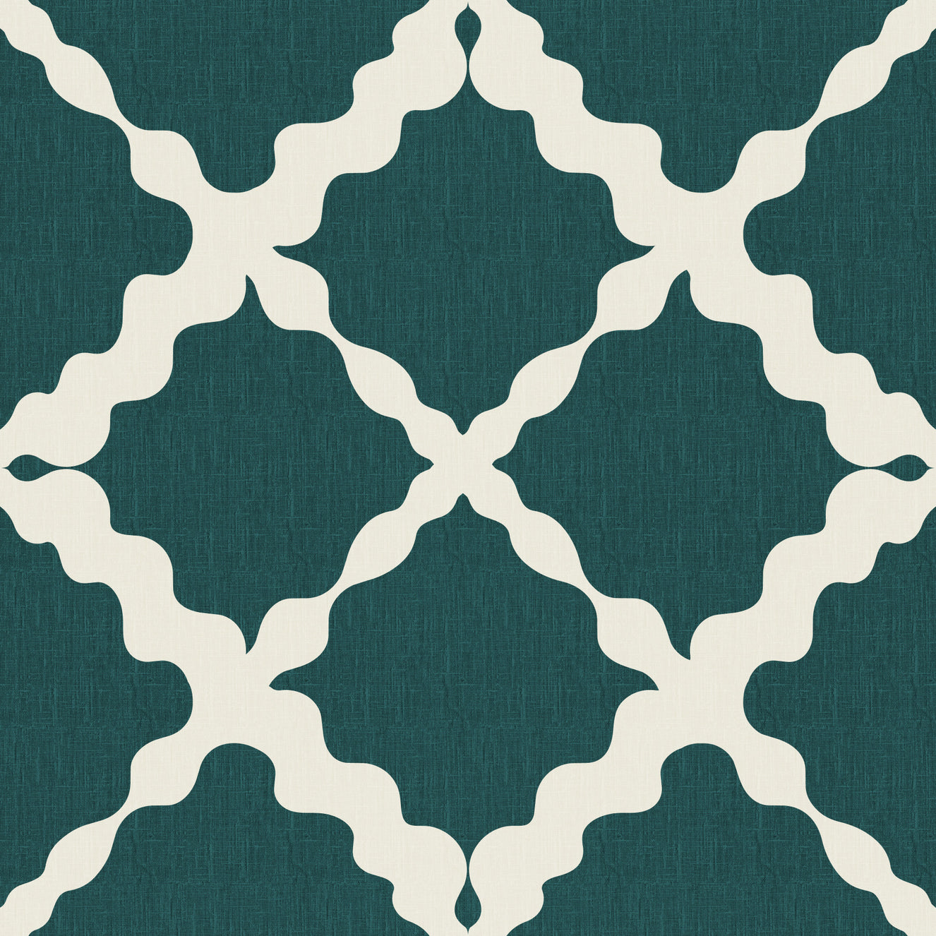 Textured Lattice Trellis Geometric Deep Teal Minimalist Modern  Wallpaper⁠