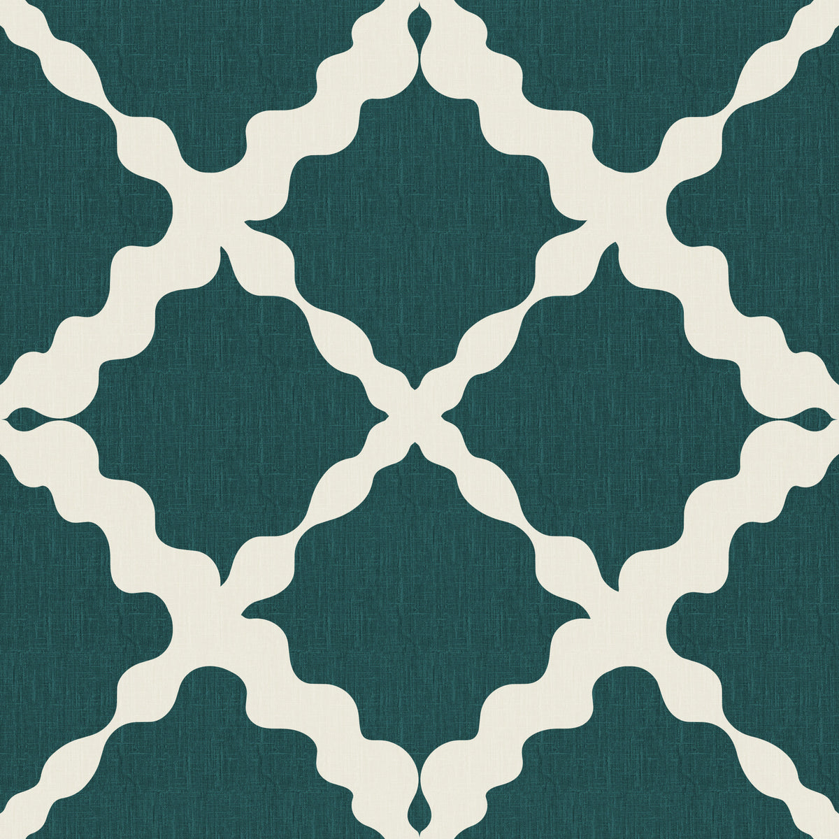 Textured Lattice Trellis Geometric Deep Teal Minimalist Modern  Wallpaper⁠ in your room — zoomed