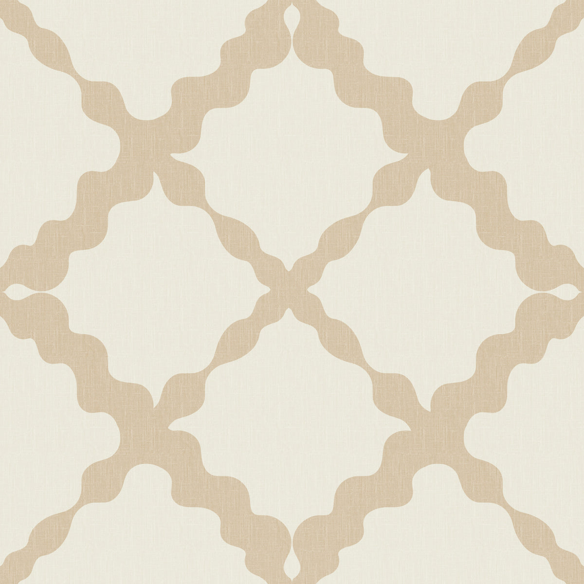 Textured Lattice Trellis Geometric Cream Beige Minimalist Modern Wallpaper⁠ in your room