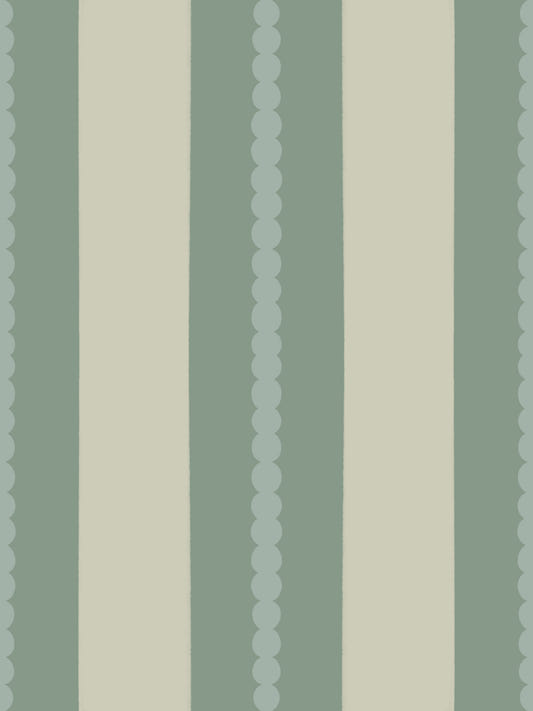 Soft Sage & Beige Stripes Wallpaper⁠