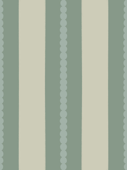 Soft Sage & Beige Stripes Wallpaper⁠