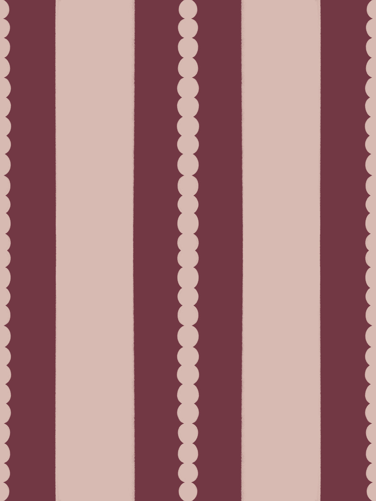 Blush & Berry Scallop Stripes Wallpaper⁠