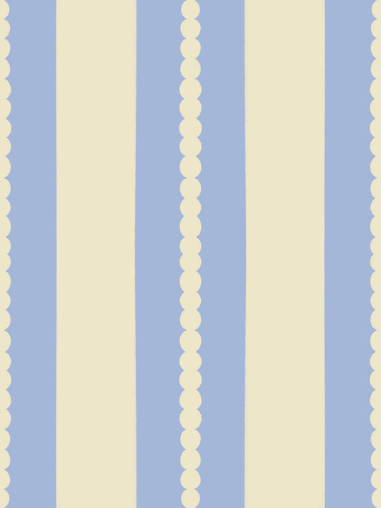 Scalloped Sky Stripes Wallpaper⁠