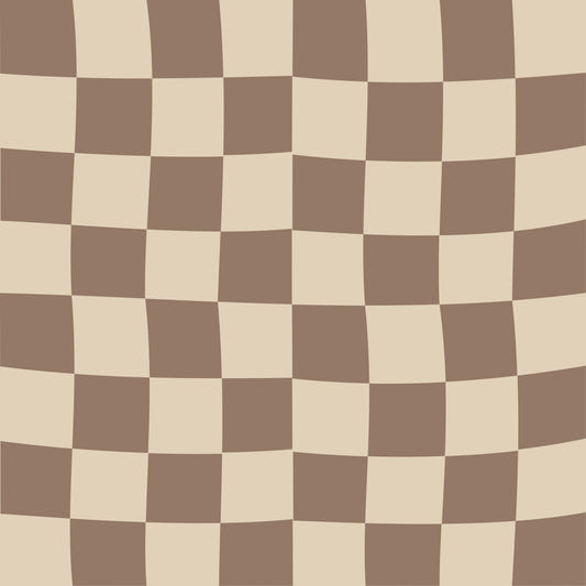 Wavy Beige Check Wallpaper⁠