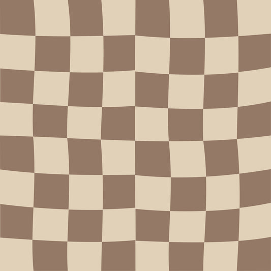 Wavy Beige Check Wallpaper⁠