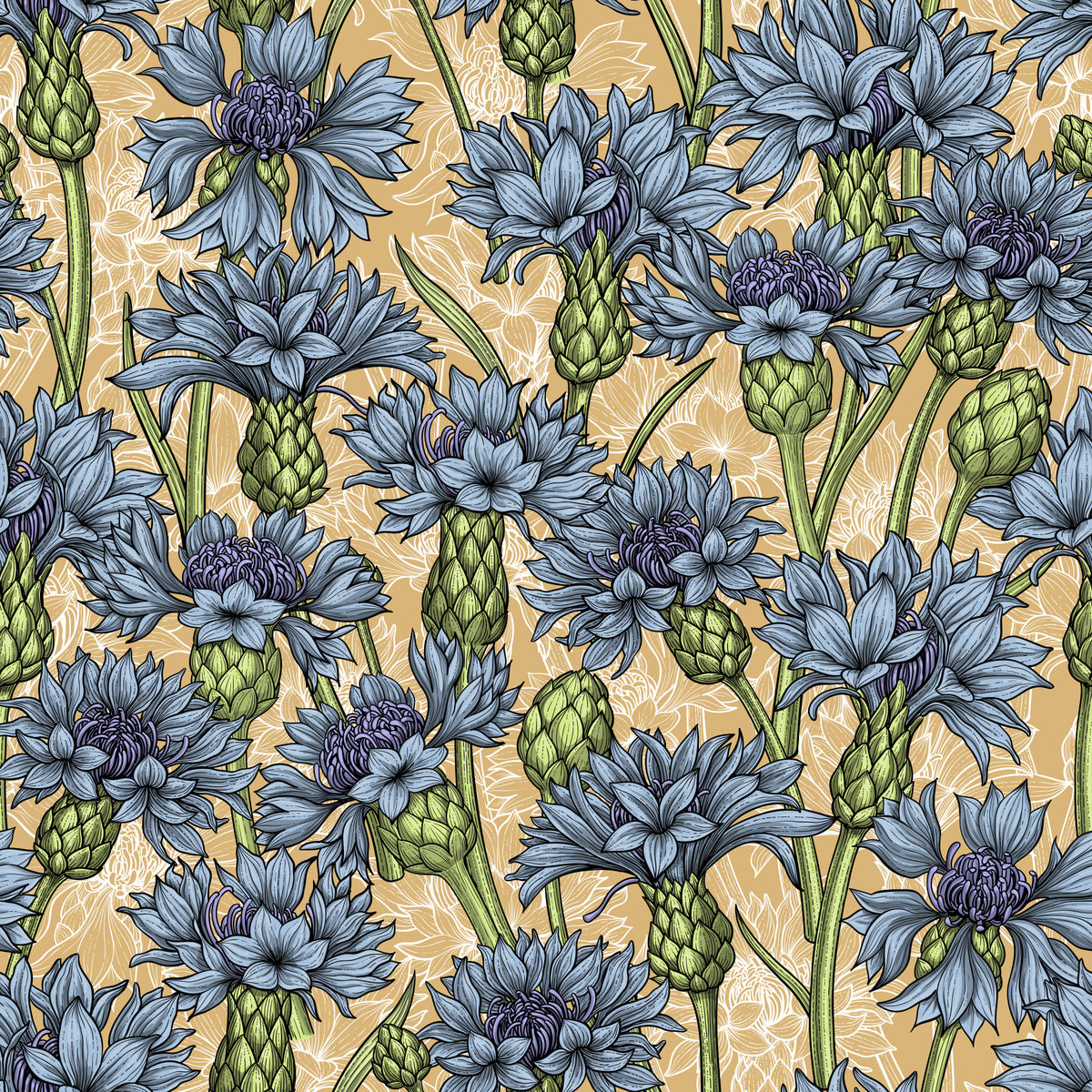 Cornflowers Wallpaper⁠ in your room