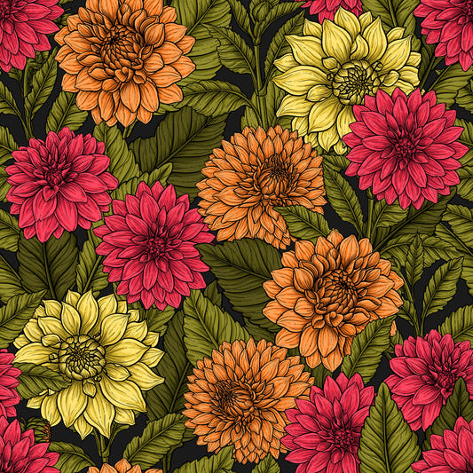 Dahlia garden Wallpaper⁠