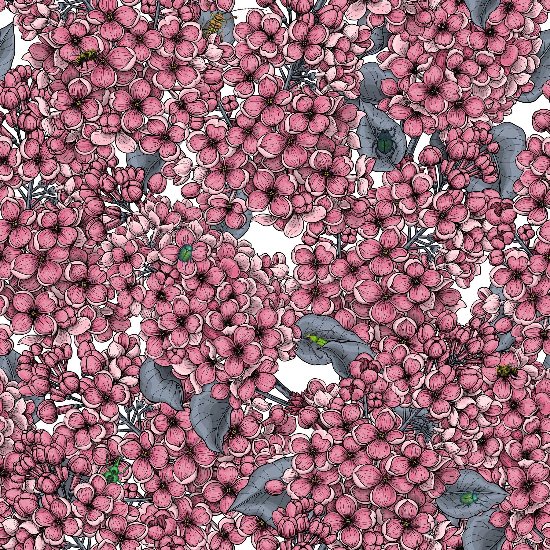Pink Lilac garden Wallpaper⁠