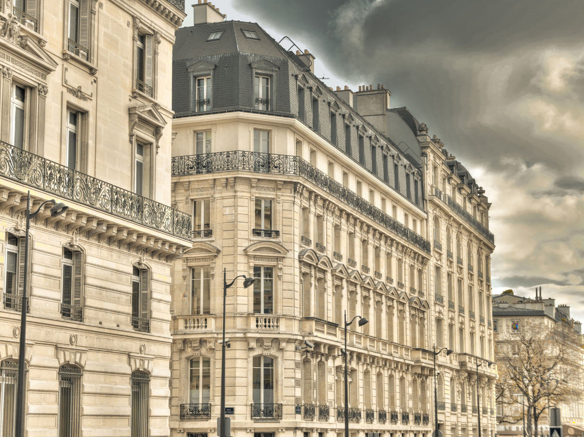Parisian Facades & Dramatic Skies Wall Mural