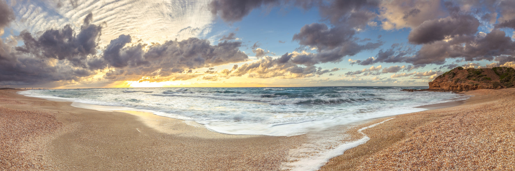 Golden Shoreline Serenity Wall Mural