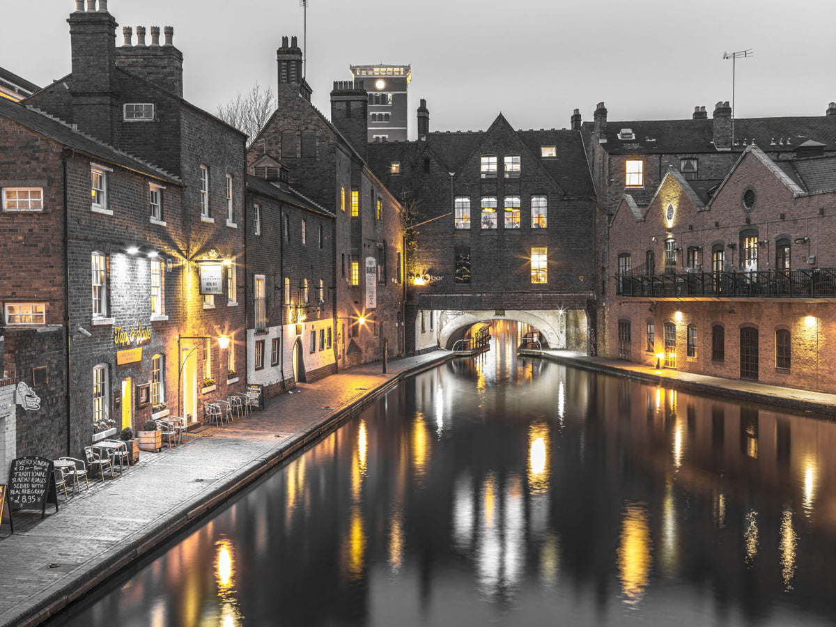 Urban Canal Twilight Wall Mural in your room