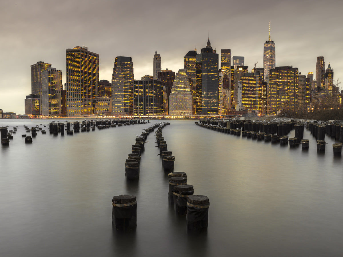 NYC Urban Glow Wall Mural in your room — zoomed