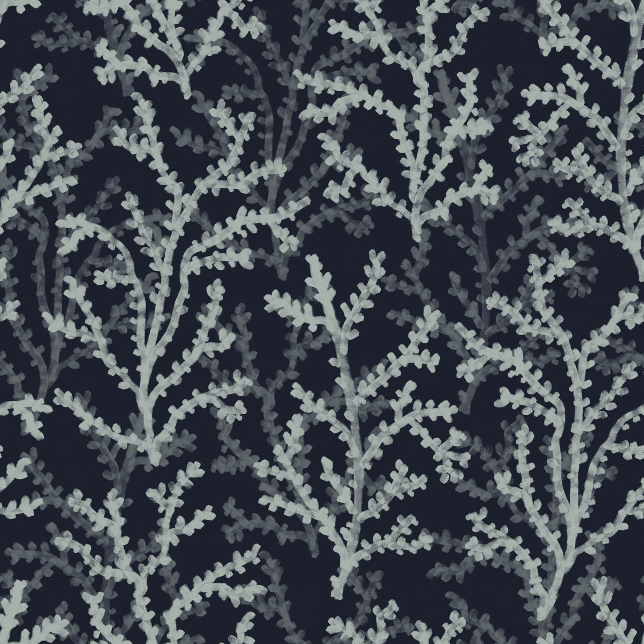 Painted Coraline Greenish Grey Dark Wallpaper⁠
