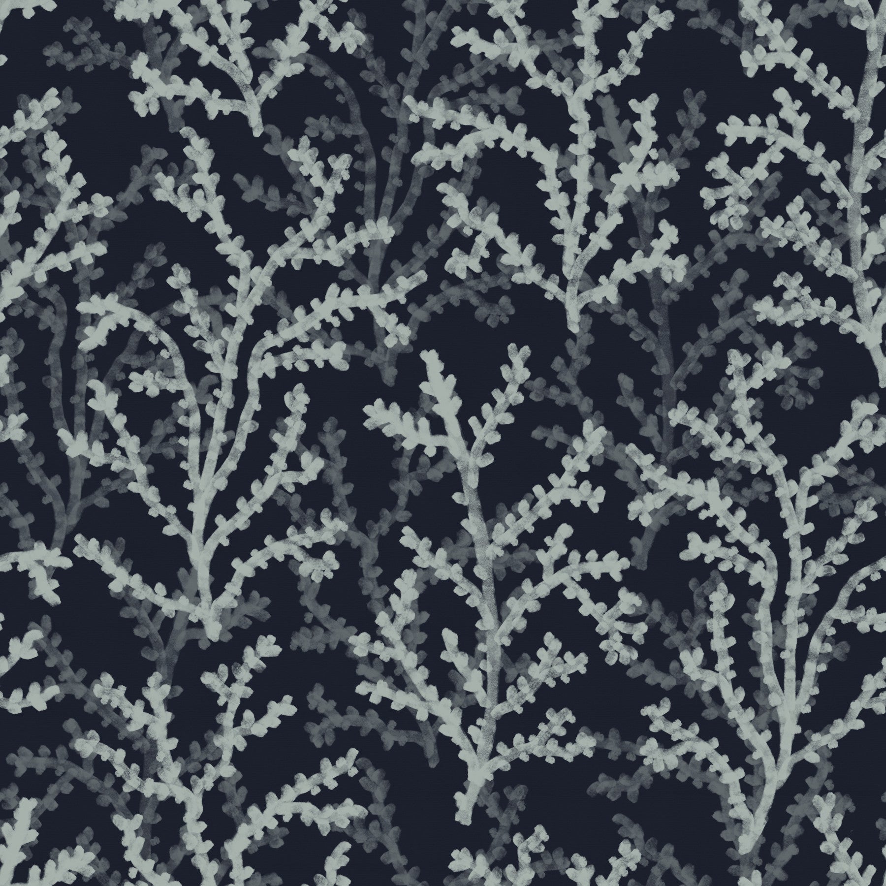 Painted Coraline Greenish Grey Dark Wallpaper⁠