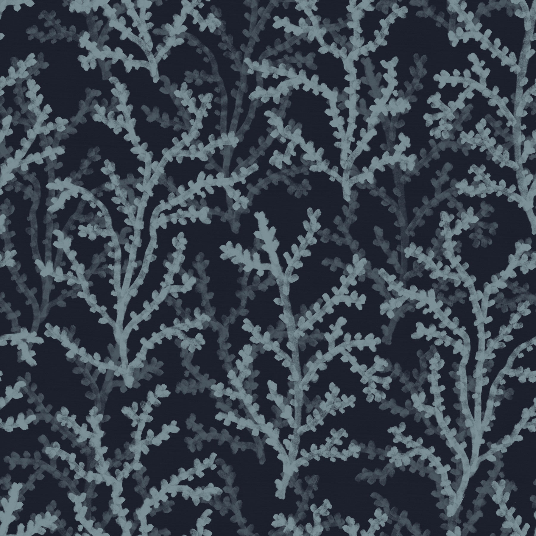 Bustling café interiors feature the Painted Coraline Slate Gray Dark wallpaper.
