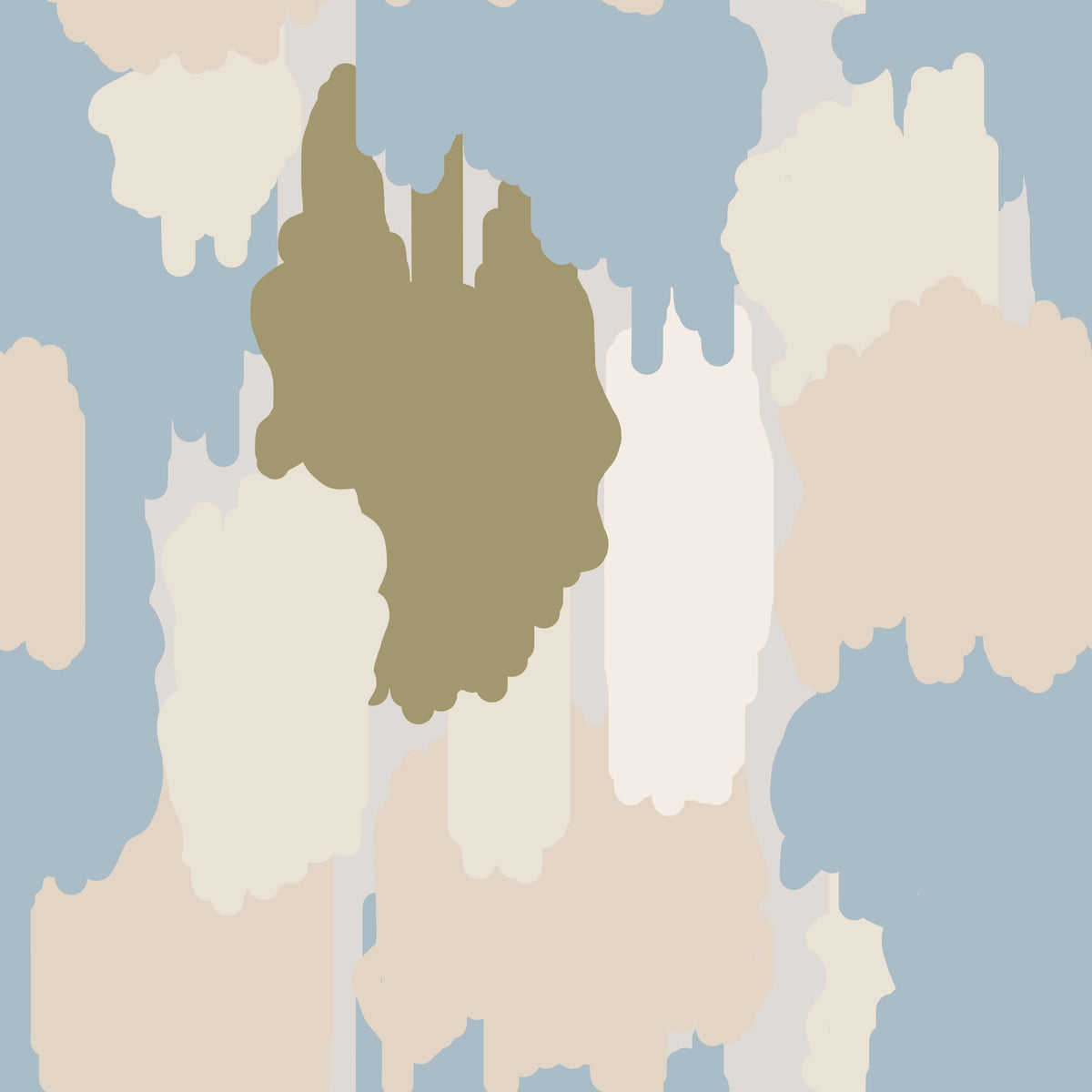 Soft Blue Abstract Wallpaper Boho Coastal Wallpaper⁠ in your room