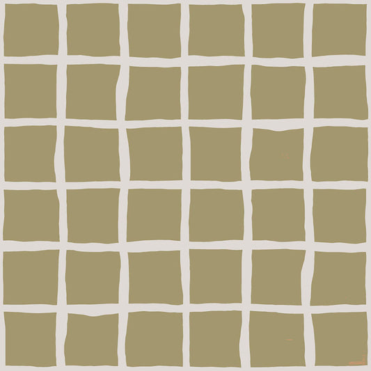 Olive Beige Green Grid Wallpaper Boho Coastal Wallpaper⁠