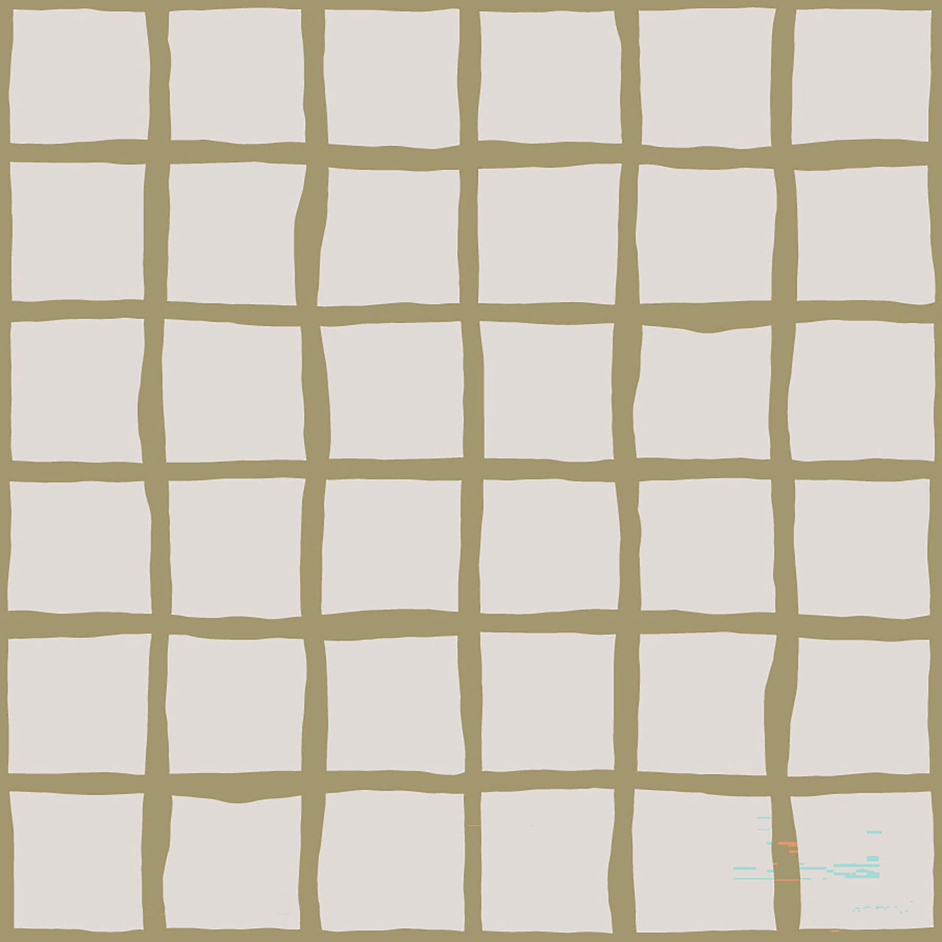 Olive Green Check Grid Wallpaper Boho Coastal Wallpaper⁠