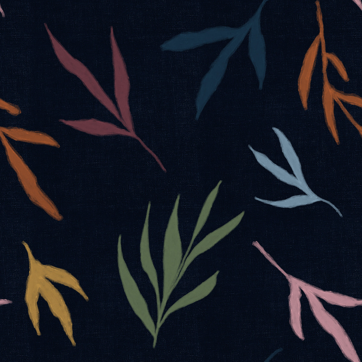Tropical Painted Leaves Dark Wallpaper⁠ in your room — zoomed