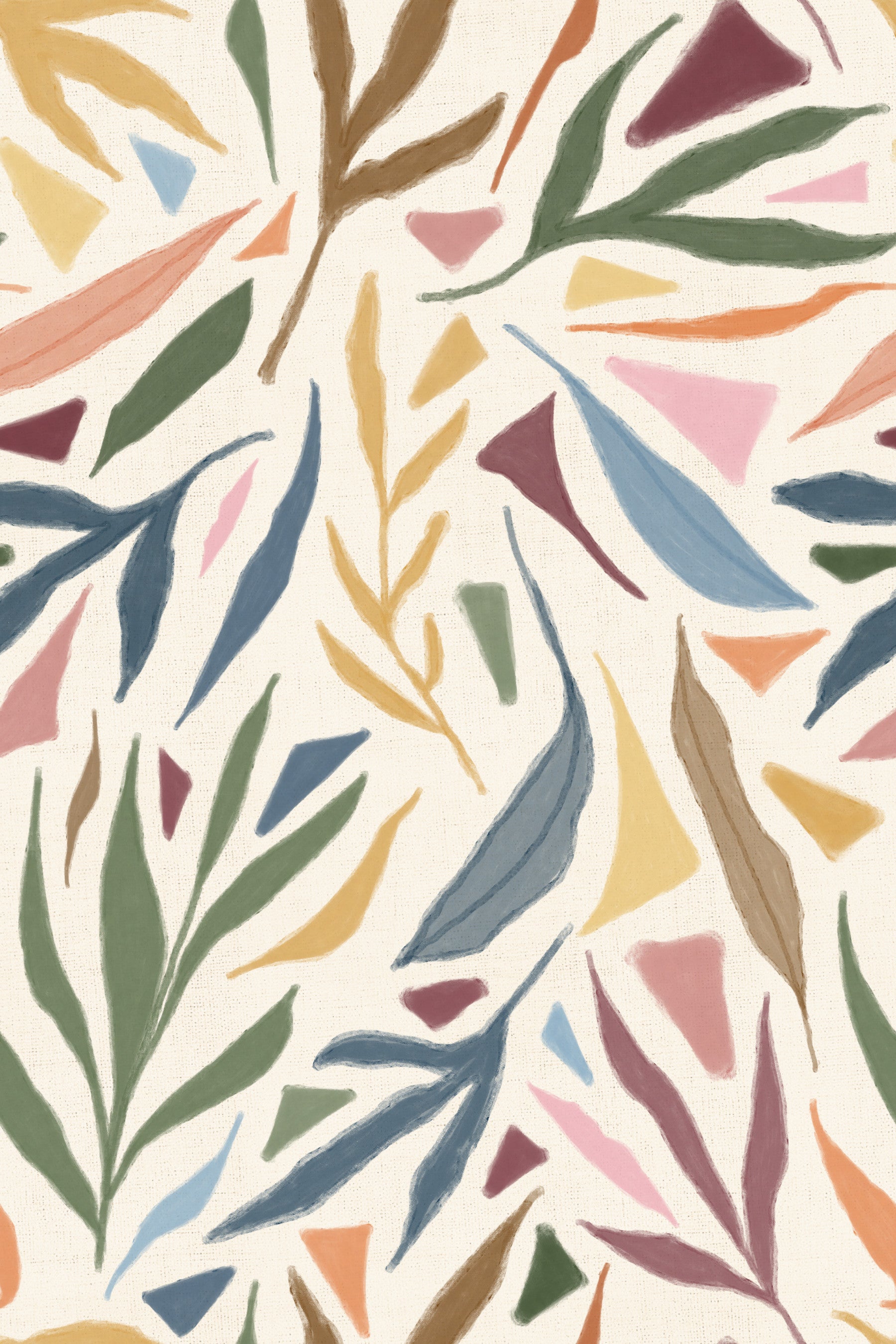 Tropical Painted Collage Wallpaper⁠