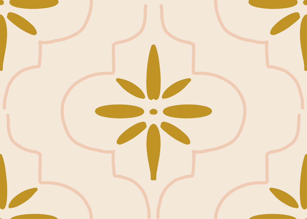Gold Sand Tile Wallpaper Mediterranean Geometric Wallpaper⁠ in your room — zoomed