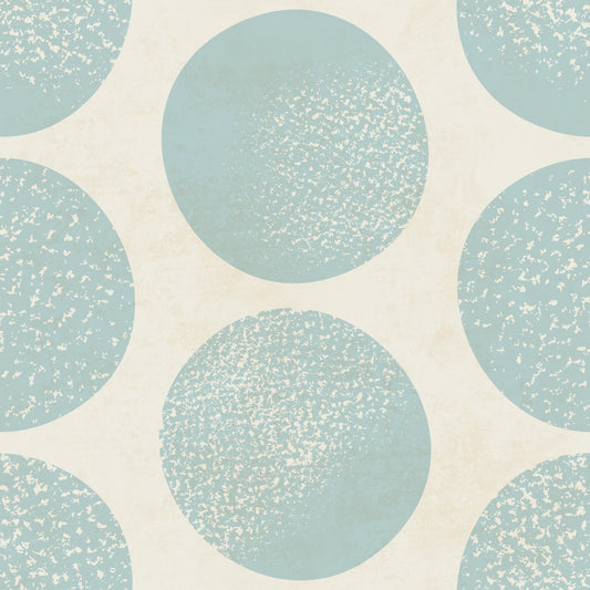 Organic Polka Dots Stippled Modern Soft Blue on Beige Wallpaper⁠