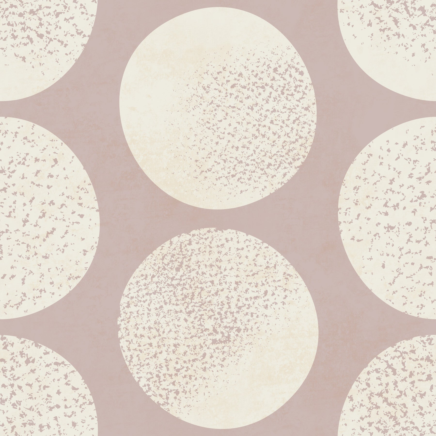 Dining area styled in rose circle wallpaper with open dot spacing