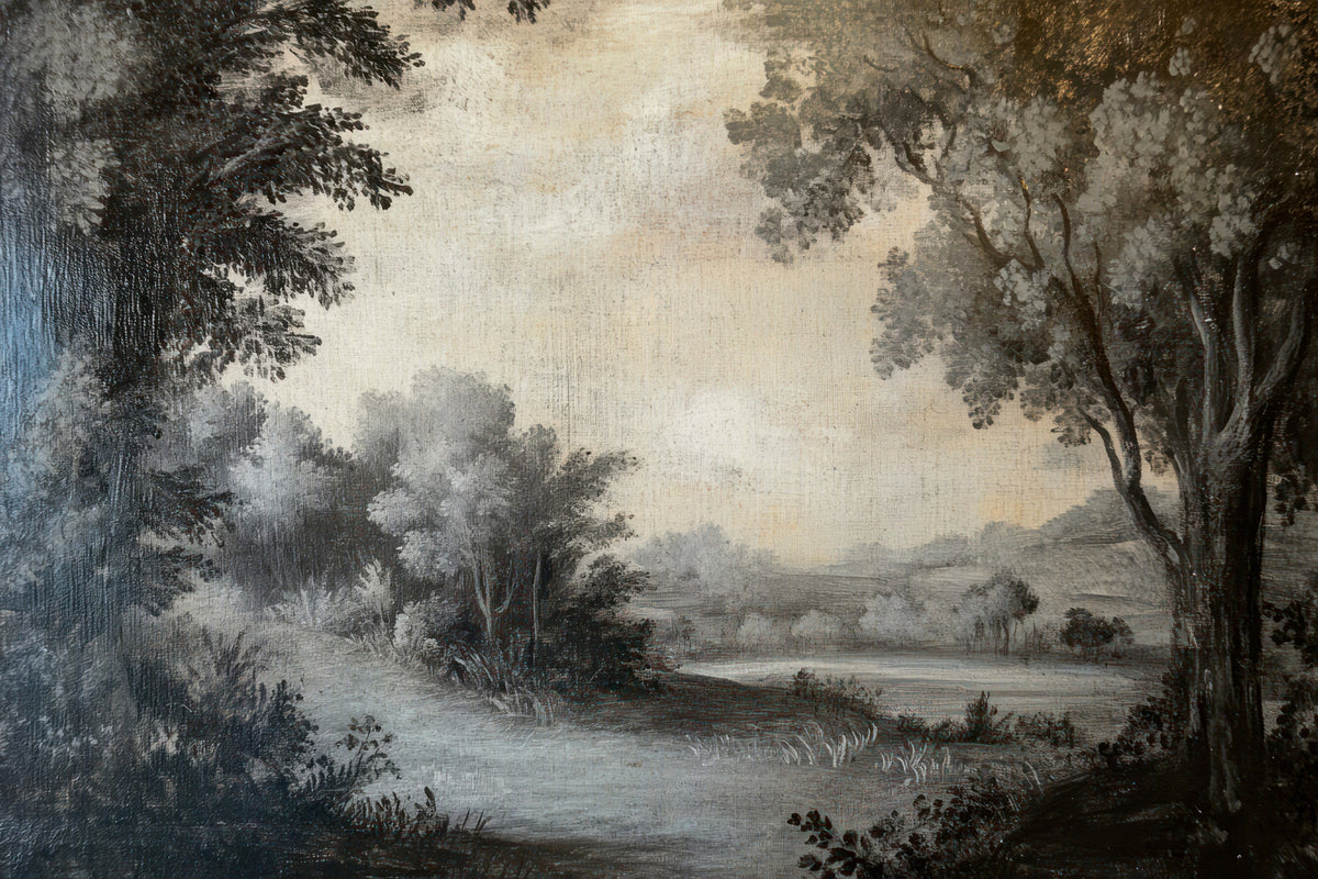 Monochrome Lakeside Vista Wall Mural in your room