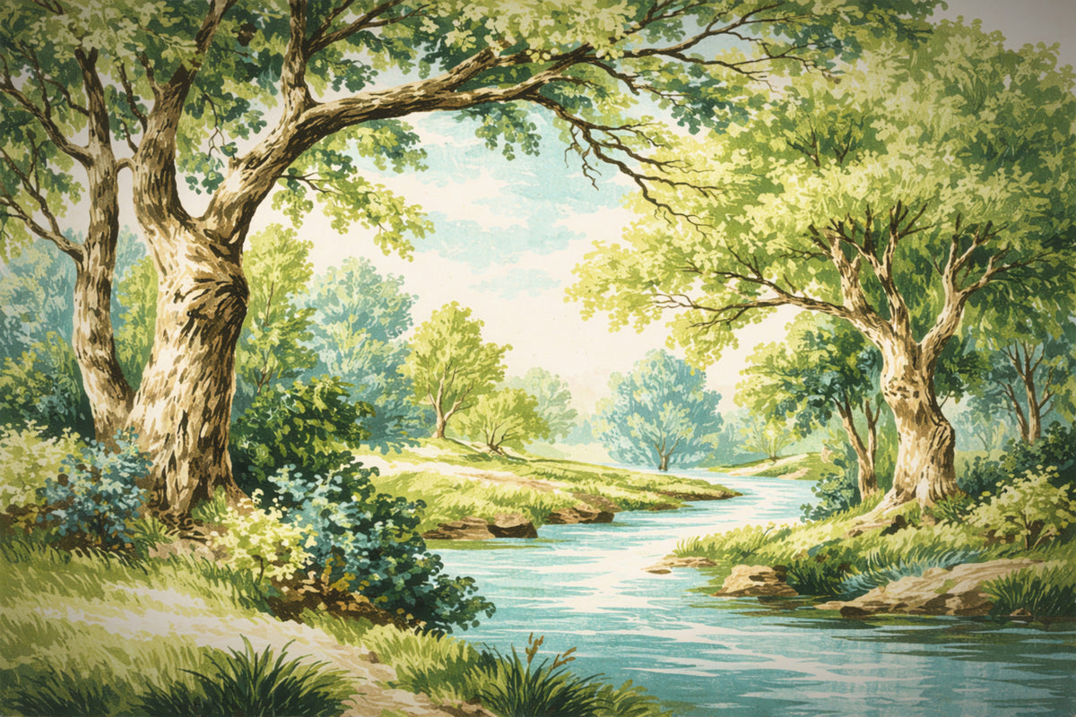 Enchanted Woodland Stream Wall Mural in your room