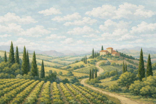 Tuscan Vineyard Vista Wall Mural