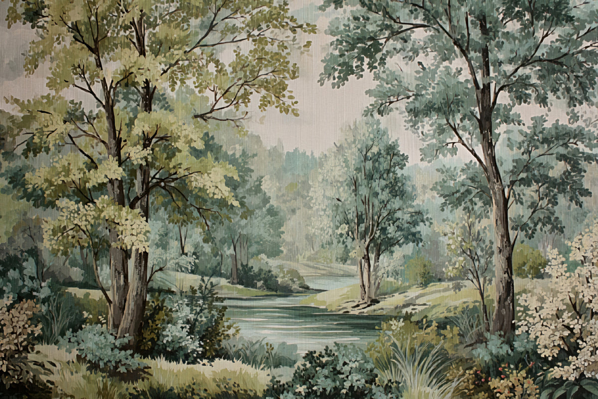 Woodland River Retreat Wall Mural in your room