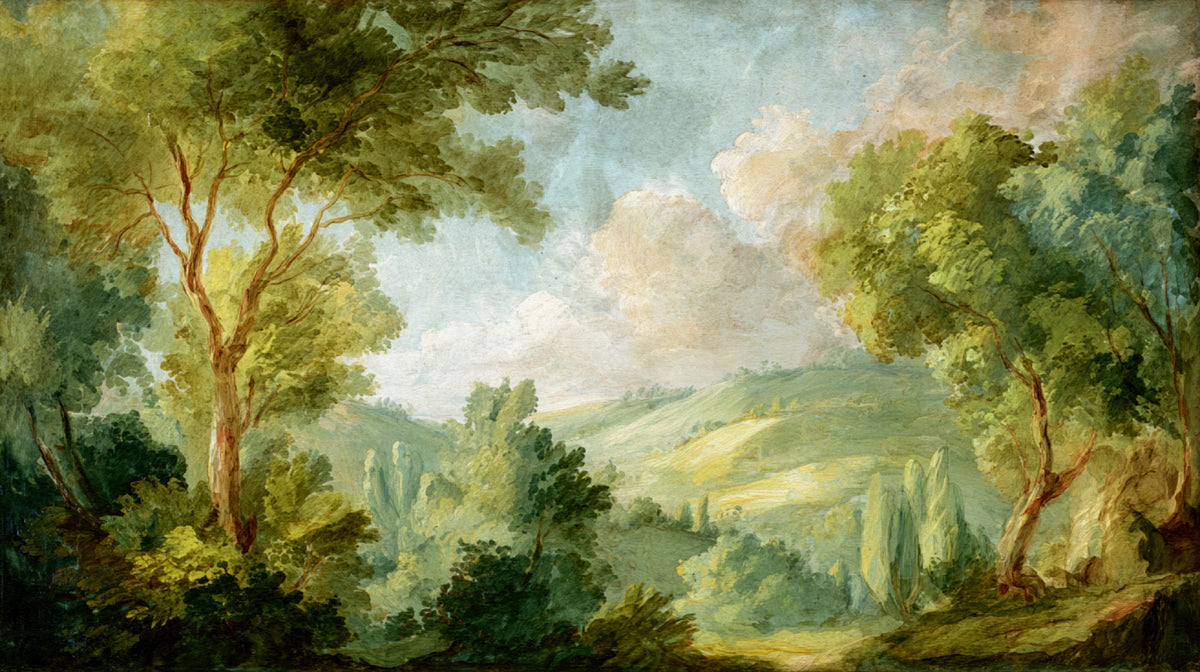 Green Landscape Dream Wall Mural in your room — zoomed