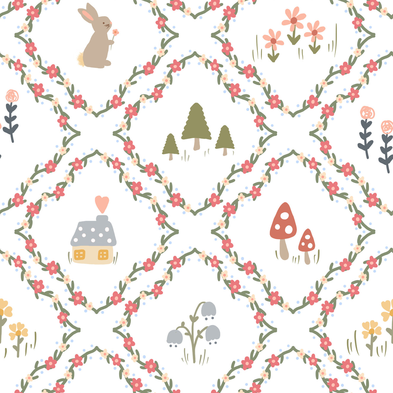 Whimsical Woodland Diamond Wallpaper⁠