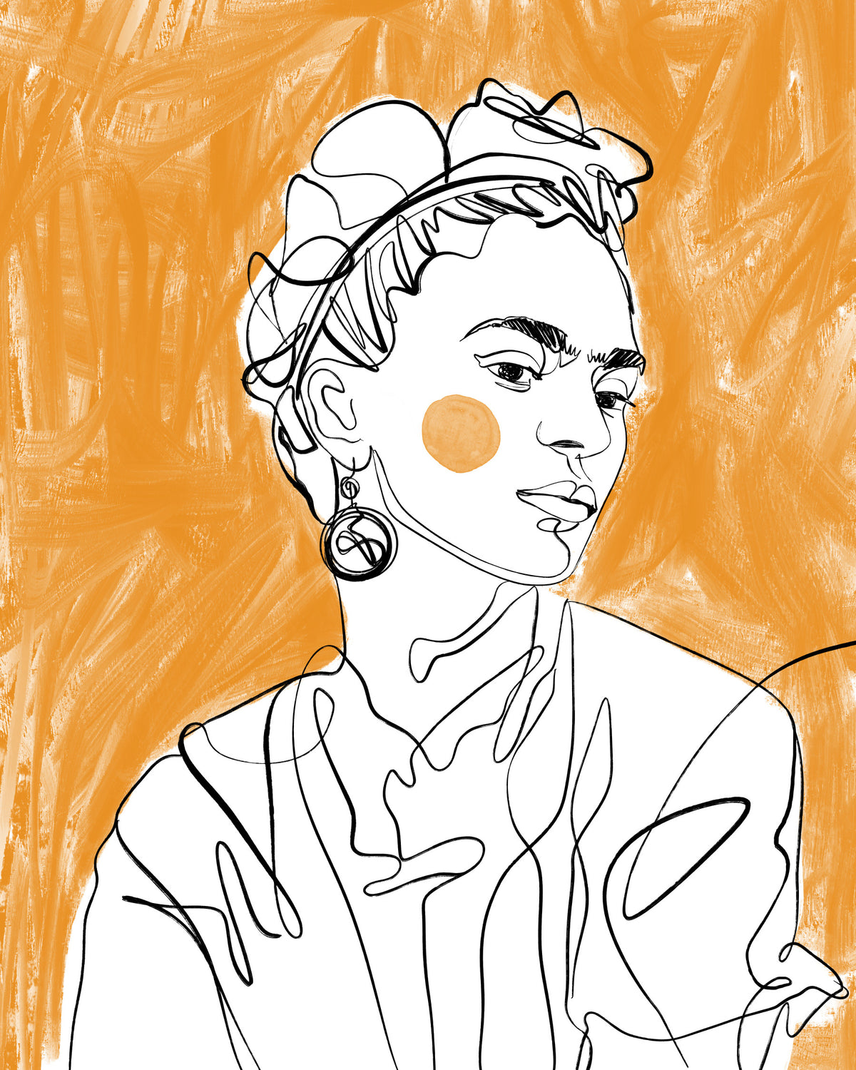Tangerine Muse Wall Mural in your room — zoomed
