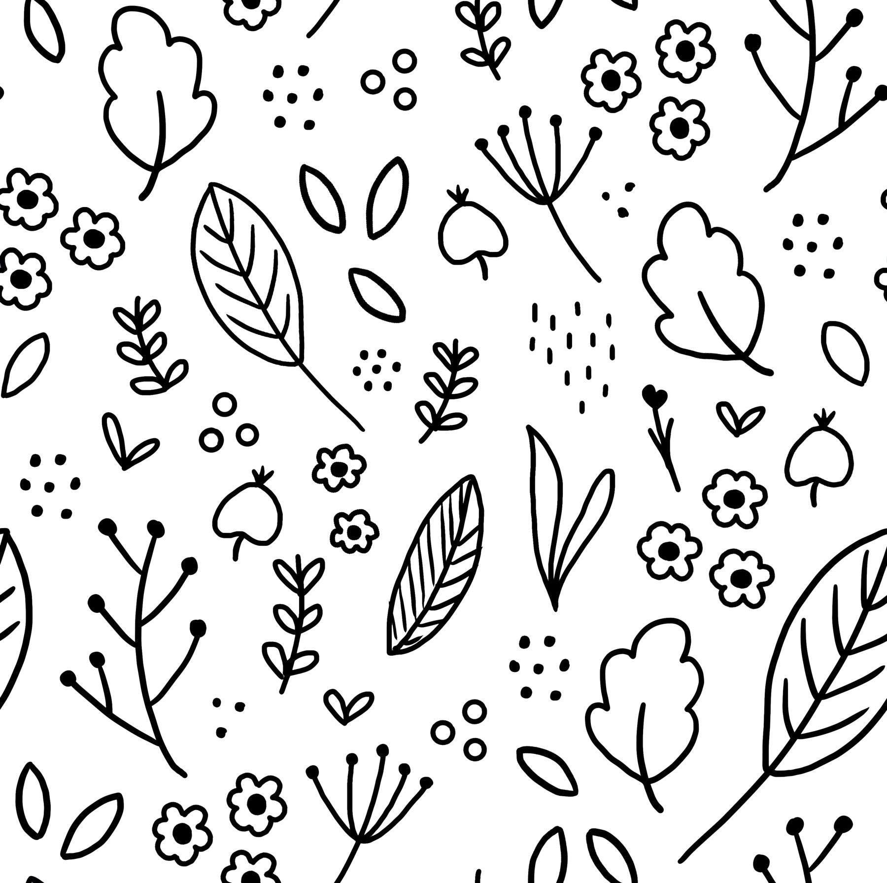Monochrome Leaves  Wallpaper⁠
