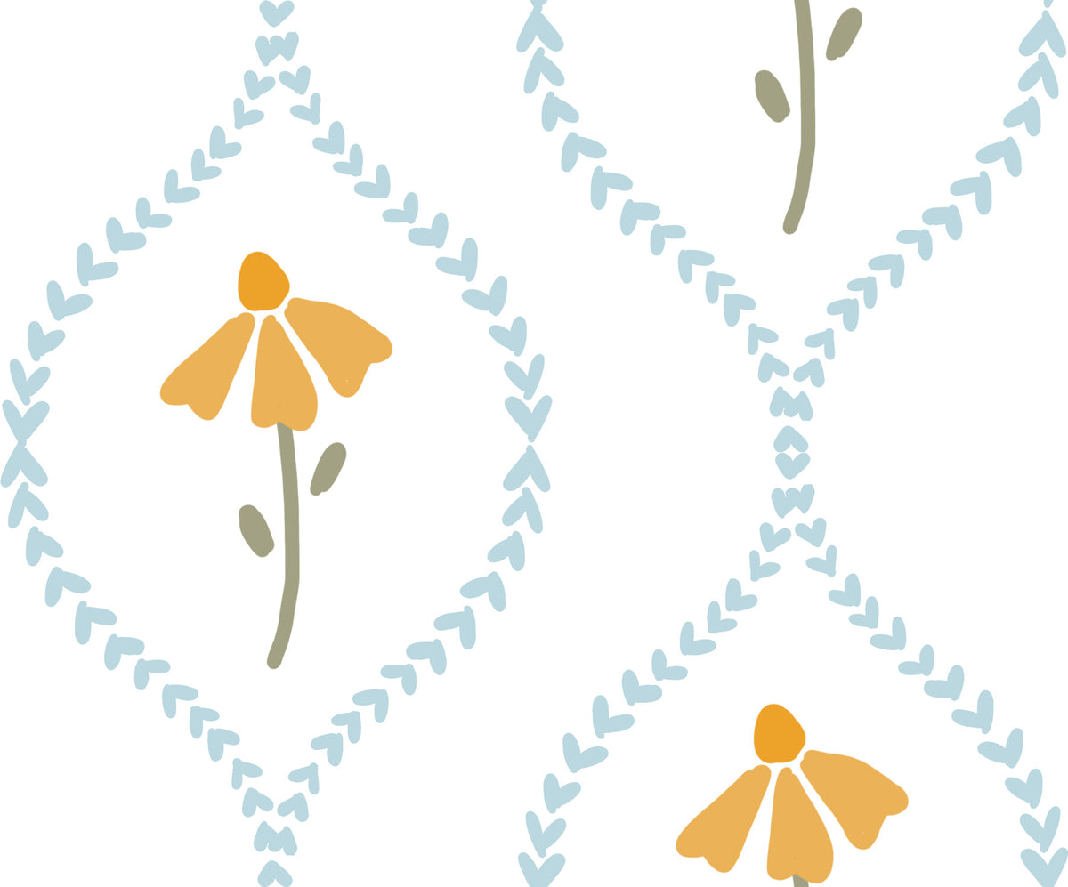 Sweet Heart Blossom Pattern Wallpaper⁠ in your room — zoomed