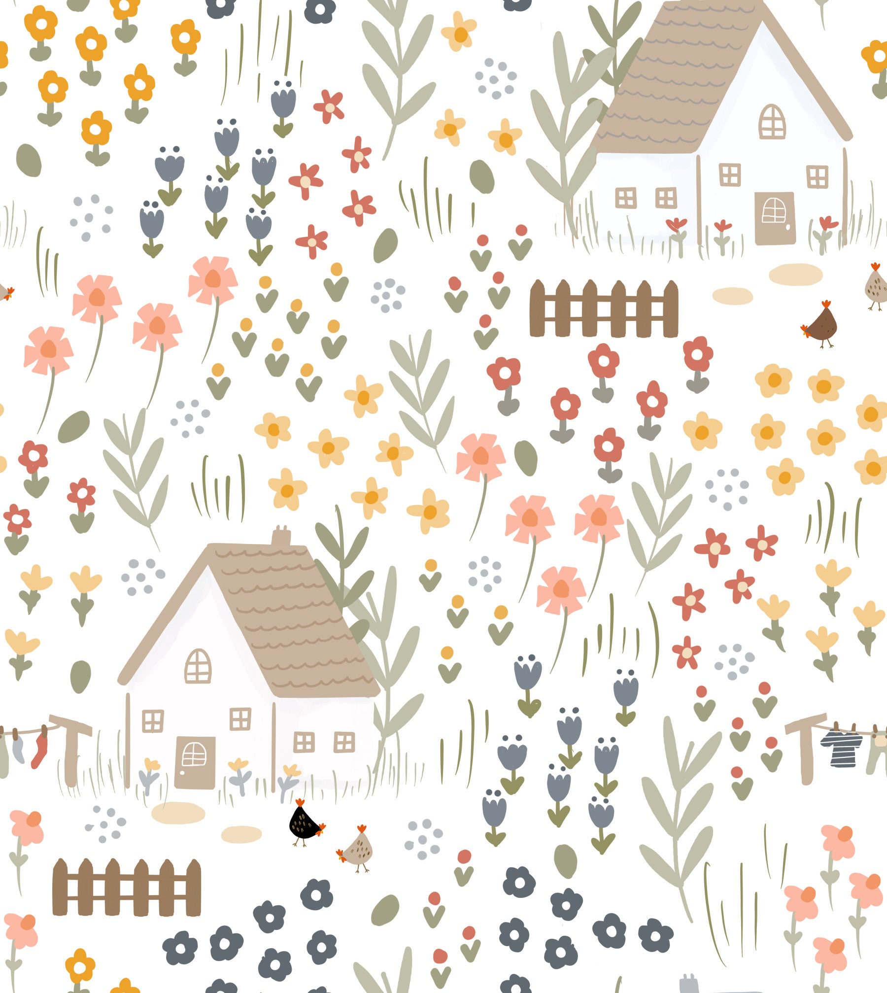 Country Cottage Wallpaper⁠
