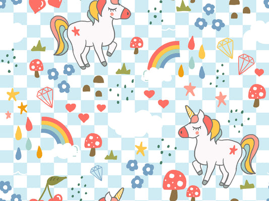 Checkerboard Unicorn Dreams Wallpaper⁠
