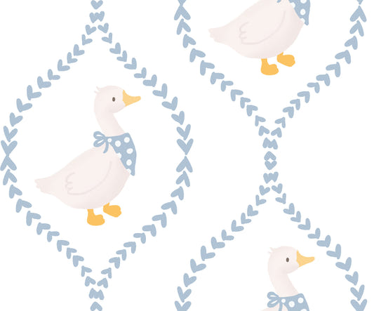 Dapper Ducks & Dainty Hearts Wallpaper⁠