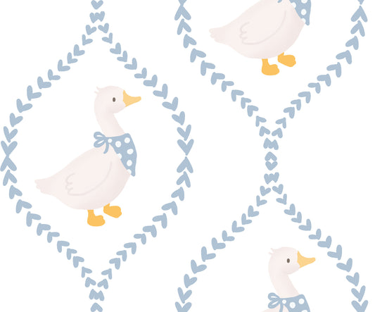 Dapper Ducks & Dainty Hearts Wallpaper⁠